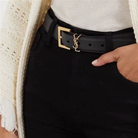 ysl belt black and gold|ysl belt on person.